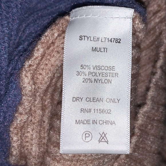 Color Block Button Front Oversized Knit Chunky Sweater Cardigan Slouchy Jacket - Picture 8 of 8